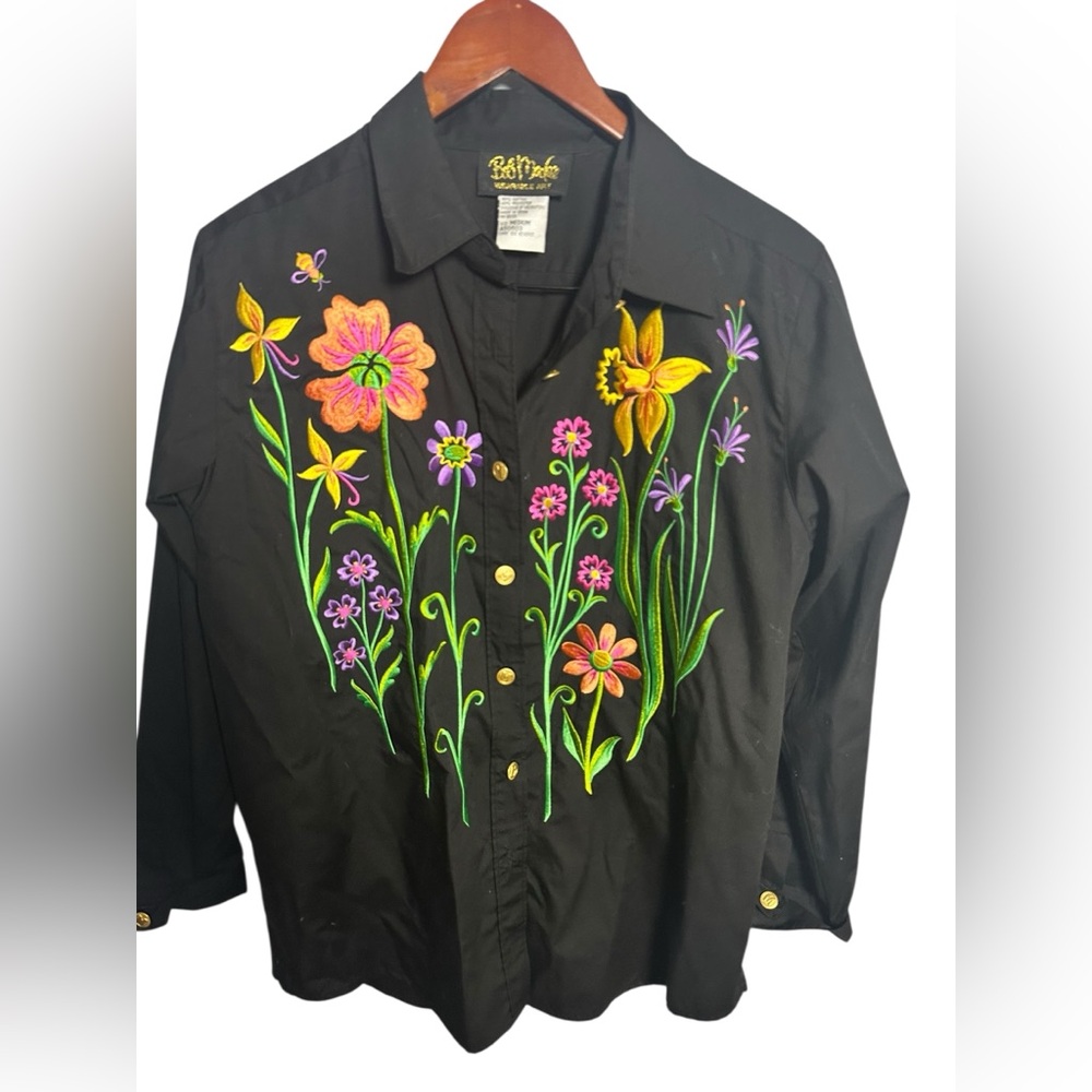 Bob Mackie Black Wearable Art Shirt - image 1